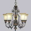 Wrought Iron Chandelier and Decor