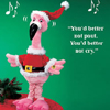 Singing and Dancing Santa Flamingo